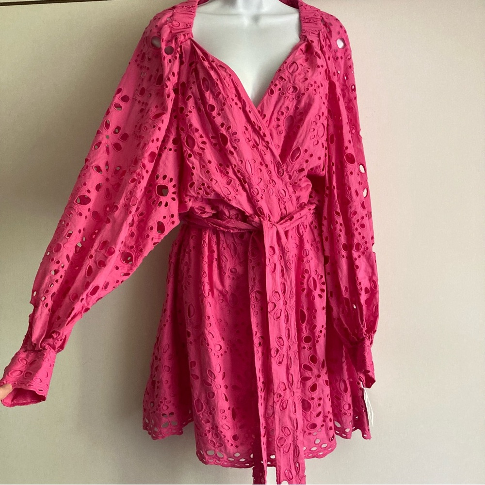 ASOS Pink Cut Out Tie Front Mini Dress